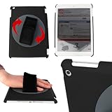 DURAGADGET High Quality Handheld Rotating Holder With Adjustable Hand Strap For Apple iPad Air - Perfect For Commuting On The Train!