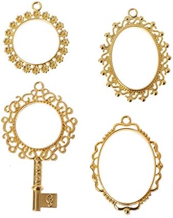 Hibye DIY UV Resin Mold Makeing Pendant, Oval Key Frames for Resin Pendant Jewely Earrings Etc