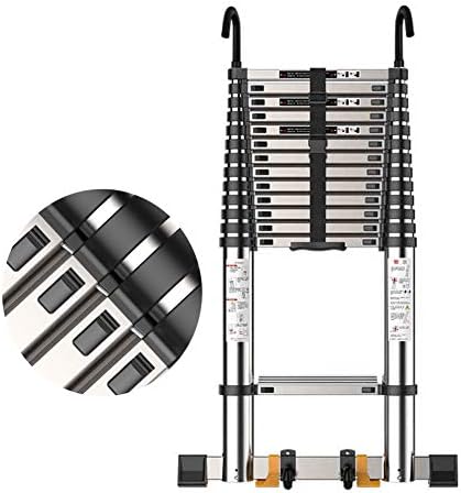 取り外し可能なフック オフィスエンジニアリング家庭用アルミ拡張ラダー 330lb大ローディング容量を持つ伸縮式はしご Size 18ft 6 7m 本店