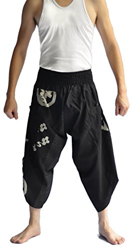 Siam Trendy Men's Japanese Style Pants One Size Black Japanese design