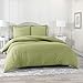Nestl Light Sage Duvet Cover Queen Size - Soft Double Brushed Queen Duvet Cover Set, 3 Piece, with Button Closure, 1 Duvet Cover 90x90 inches and 2 Pillow Shams