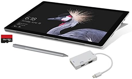 2017 New Surface Pro Bundle (4 Items): Core m3 4GB RAM 128GB Tablet, New Surface Pen Platinum, 128GB Micro SD Card, Mini DisplayPort Adapter