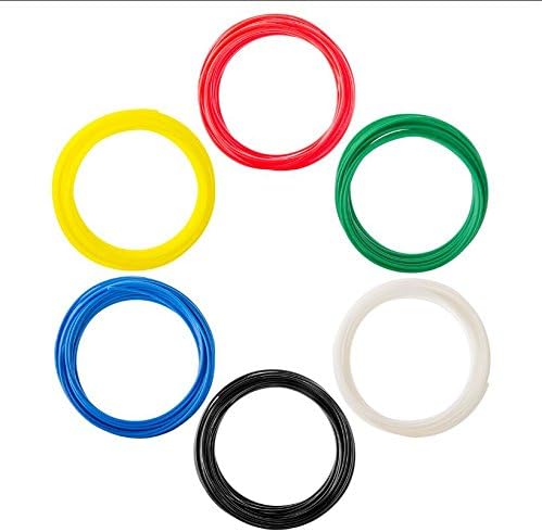 FilaTek 3D Pen PLA Filament, 1.75 mm Diameter, 6 Pack (Black,White,Blue,Red,Yellow,Green) - By FilaTek