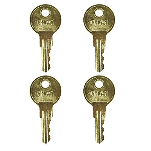 CH751 4 Pack Replacement Keys for T-Handles, Camper Toppers, Camper Shells, Truck Caps, Cabinets and Push Locks - Set of XXX (4-Pack)