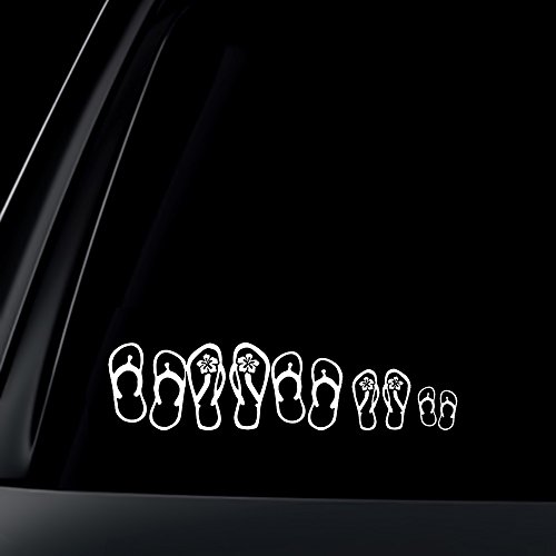 Flip Flops Family Car Decal / Sticker - White