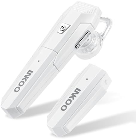 Bluetooth Wireless Headset, LNGOOR Bluetooth 4.1 Earpiece Stereo Bass Noise Isolation Earbuds Handsfree With Mic For iPhone and Android Phones - White