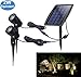 Led Solar Powered Landscape Spotlights, DLLT Waterproof Outdoor Landscaping Lights, 2-in-1 Solar Garden Exterior Wall Light for Tree Flag Yard Pool Lawn Driveway Security Lamps, Daylight