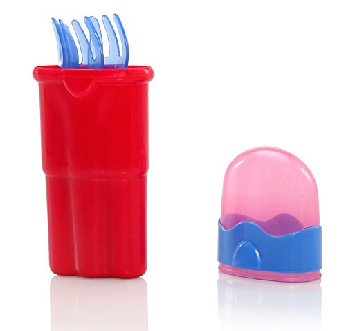 Nuby 9-Piece Fork and Spoon Travel Set, Colors May Vary