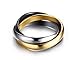 Stainless Steel Fashion Triple 3 Tone Interlocked Trinity Russian Wedding Rings for Women