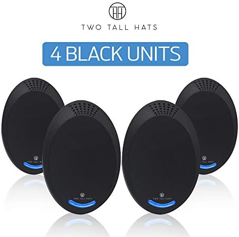Two Tall Hats Latest Ultrasonic Pest Repellent [4 Pack]|Electronic Indoor Repeller Plug in Pest Control for Insect, Mosquito, Mice, Rodent, Ant, Mouse, Roach, Spider, Cockroach| Gift Pack |(Black)