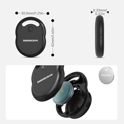 Smart Air Tracker Tag, Compatible with Apple Where Is (iOS Only), Bluetooth Find Items for Keys, Luggage, Wallets, Bags, Backpacks, Replaceable Battery (4 Black)