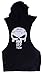 Panegy Men's Gym Hoodie Tank Top Sleeveless Skull Print Sport Fitness Tee - Black M