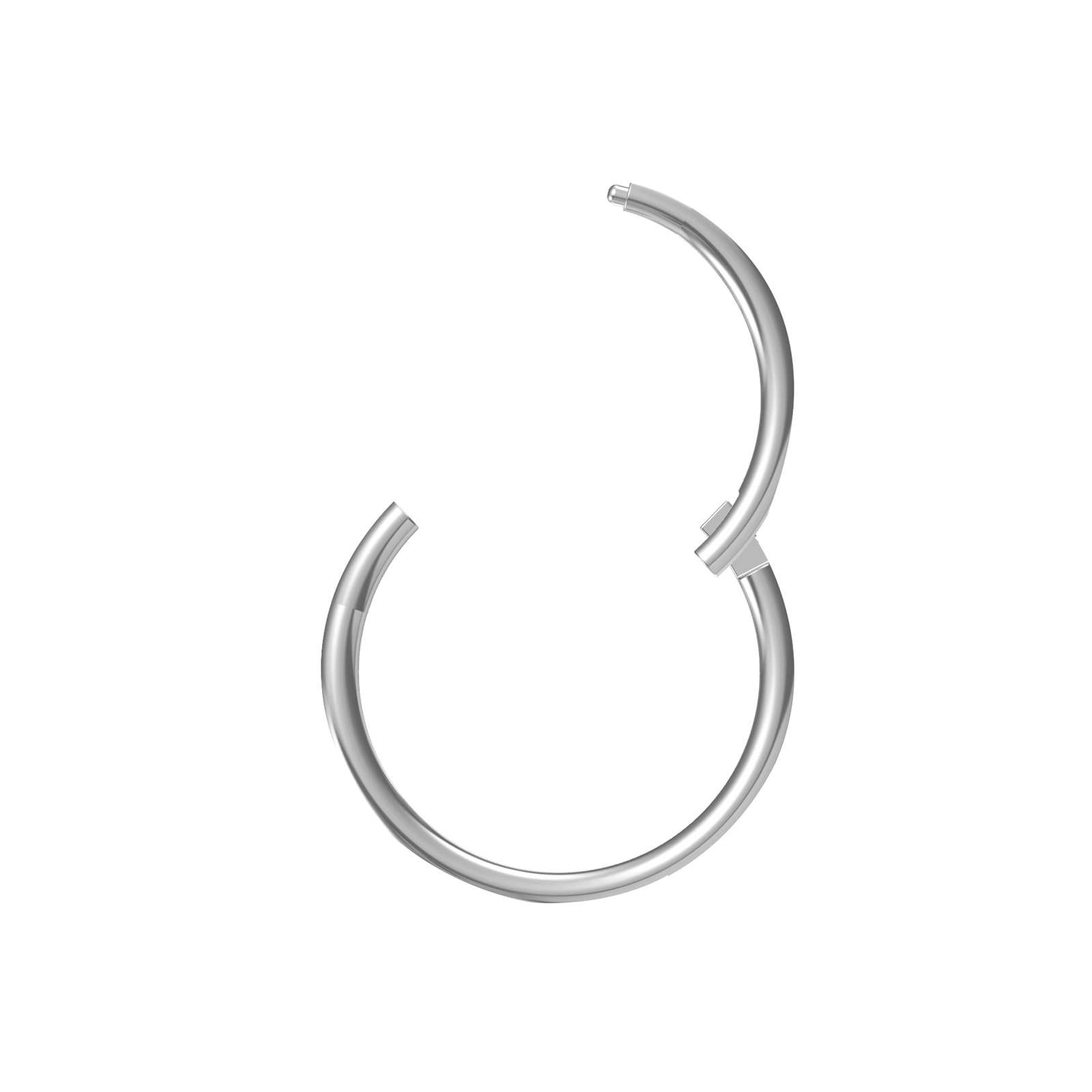 NewkeepsR Titanium 22g×5mm Tragus Earring Hoop Small Nose Ring for Men and Women,Hinged Clicker Septum Nose Semaless Piercing for Cartilage Helix Ear Body Jewellery