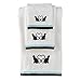 Watching Cats Embroidered Towel 3 Piece Set, Washcloth, Hand towel, and Bath Towel