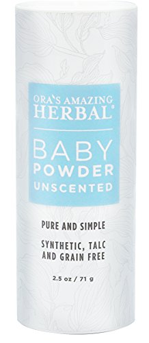 Ora's Amazing Herbal Talc-Free Grain-Free Gluten-Free Corn-Free Baby Powder, Unscented, 2.5 oz.
