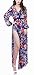 UGET Women's Colorful Floral Boho Beach Dress Split Long Cover Up Dress US 4-6 /L Blue