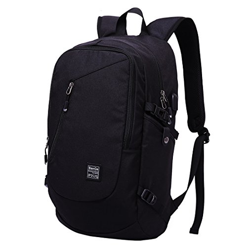 Laptop Business Backpack 35L Waterproof Multifunctional Lightweight School Travel Bag with USB Charging Port,Black