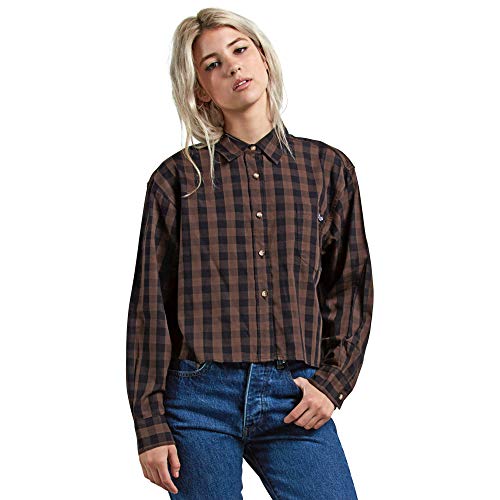 Volcom Junior's Dare 2 Bloom Long Sleeve Button Down Flannel