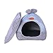 Cat Tent, 2-in-1 Pet Bed House,laamei Self- Warming Cat Kitten Puppy Cave Basket with Removable Cushion Cover Two Way Conversion Triangle Cat Bed House Large Grey 15 * 15 inches