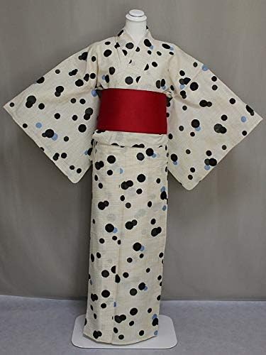 Amazon ト ルサイズの女性用浴衣 大きいサイズ 女物ゆかた 身長の高い方に 女ト ル浴衣 黒の水玉柄 C0214 01 着物 通販