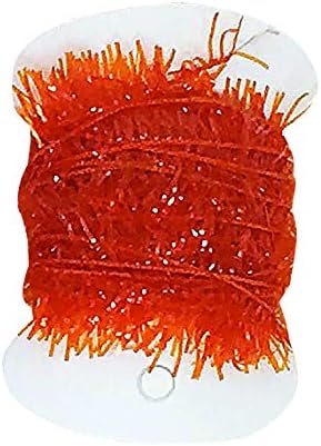 Flash and Tinsel Chenille for Fly Tying or Tying Flies. Variety of Colors to Choose from. (Orange)