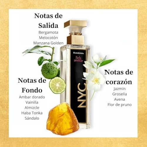 5th Avenue NYC – Eau de Parfum para mulheres, fragrância de luxo feminina, aroma fresco e floral, perfume para mulheres elegantes, fragrância elegante para o dia a dia, 75ml