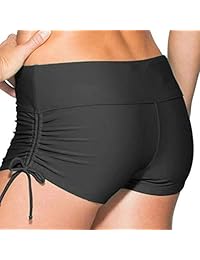 Micosuza Bañador clásico para dama Pantalones de bikini de playa con lazos ajustables 7 colores XS-XXL