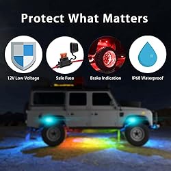 FARREL RGB LED Rock Lights - Underglow Kit for