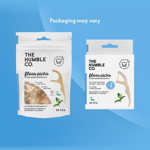 The Humble Co. Floss Picks (200 Count) Sustainable, Plant Based and