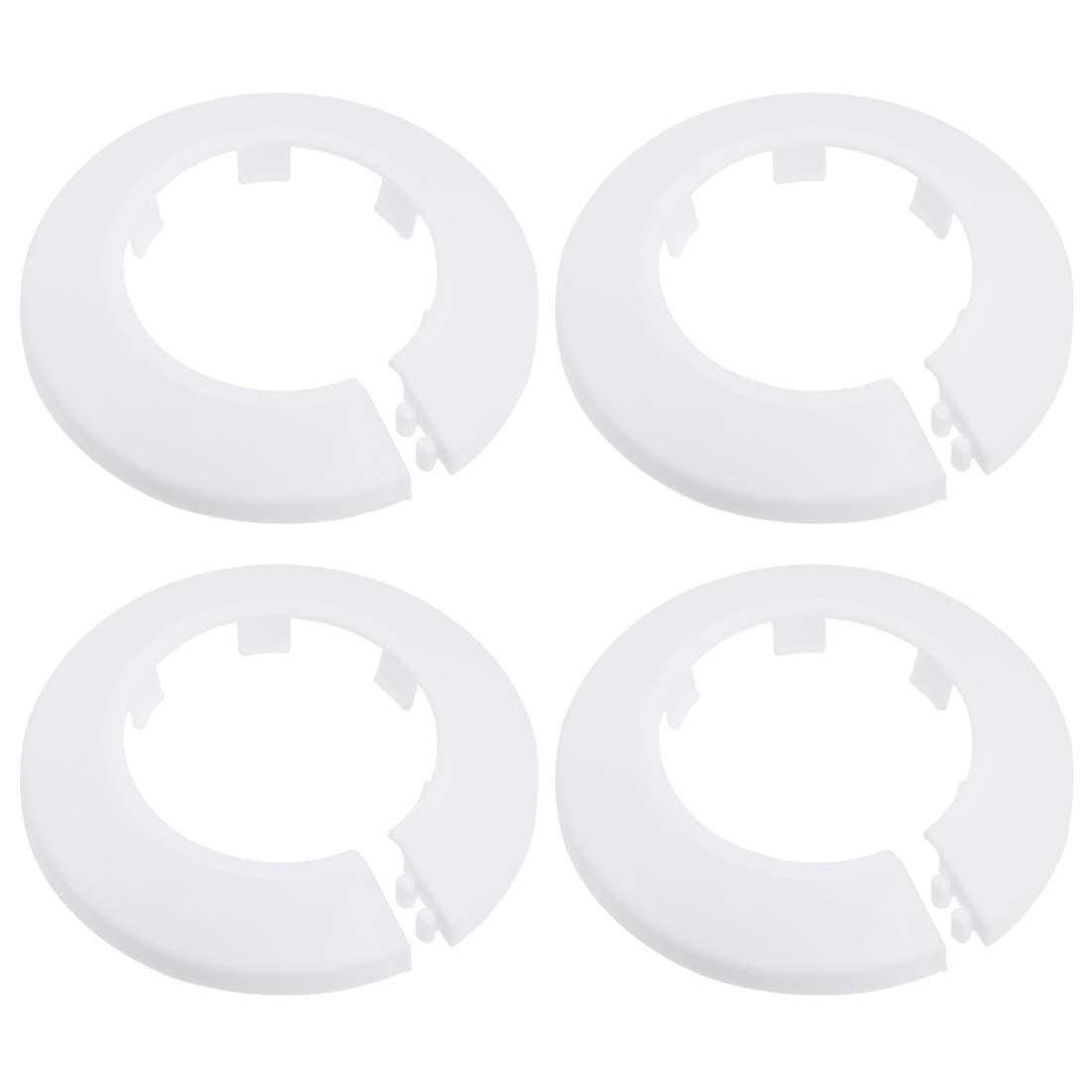 sourcing map 43-44mm Pipe Cover Decoration PP Plastic Water Pipe Escutcheon White 4pcs