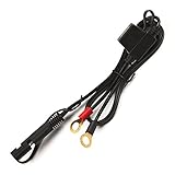 KeyLine Chargers KC-fused-ring Terminal Connector with Black Universal SAE 2-Pin Quick Disconnect Plug