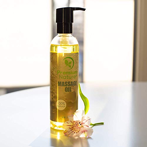 Massage Essential Oil Skin Therapy - 8 oz Grapefruit & Lemongrass Scent Natural Hypoallergenic Sensual Relaxing Oil - No Greasy Residue - Aromatherapy For Skin Muscles & Body - Premium Nature
