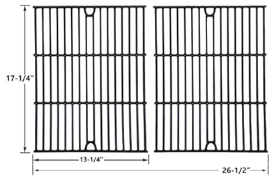 Porcelain Cast Iron Cooking Grid Replacement for Charbroil 463411512, Kenmore 122.16134110, 720-0773, Master Forge 1010037 and Nexgrill 720-0773 Gas Grill Models, Set of 2