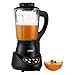 VonShef Fresh Soup Maker Automatic Multifunctional Machine & Smoothie Maker with Blender, Pulse, Steamer, Boiler, 57-Oz Jug, Black