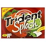 Trident Splash Sugar Free Gum, Strawberry - Lime, 9-Count (Pack of 10)