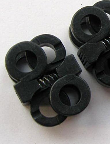 pawong Glasses-style Cross Shoelace Cord Lock Stopper Rope Clamp, 50 pcs Black