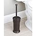 mDesign Compact Freestanding Plastic Toilet Bowl Brush and Holder for Bathroom Storage and Organization - Space Saving, Sturdy, Deep Cleaning, Covered Brush - Bronze
