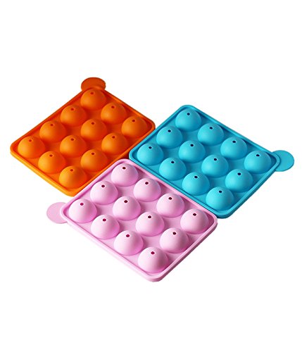 image for Cherryard 12-Cavity Round Shape Silicone Mold for Cake Lollipop Ice Sp