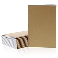 Paper Junkie Kraft Blank Journal Notebooks (12 Pack), 5.5 x 8.5 Inches, 24 Sheets Each