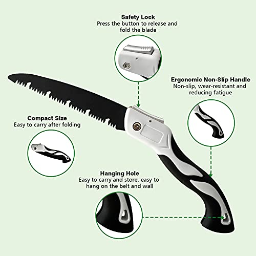 Folding Pruning Saw With Anti-Slip Handle - Triple Edge Cutting For Gardening & Outdoor