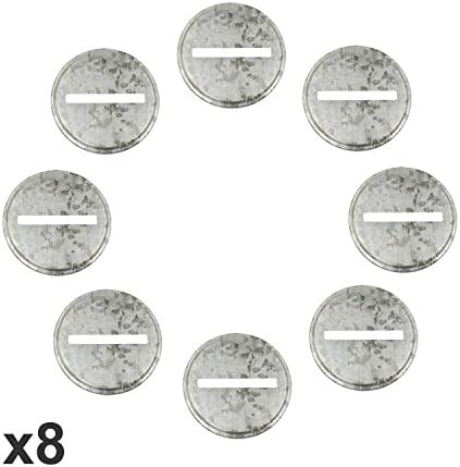 Shinny Galvanized Metal Coin Slot Bank Lid Inserts for Mason, Ball, Canning Jars (8 Pack, Regular Mouth)