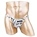 FFESHOW Men's Smooth Bikini Pouch Underwear G String Thongs (Zebra)