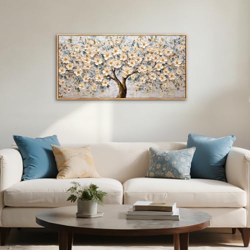 SERIMINO Modern Living Room Decoration Frames, Large Decorative Canvas, Decorative Prints Tree of Life, Flower Paintings, Nature Room, Bedroom, Dining Room, Hallway, 50 x 100 cm