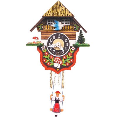 Clock with Dove and Swinging Girl