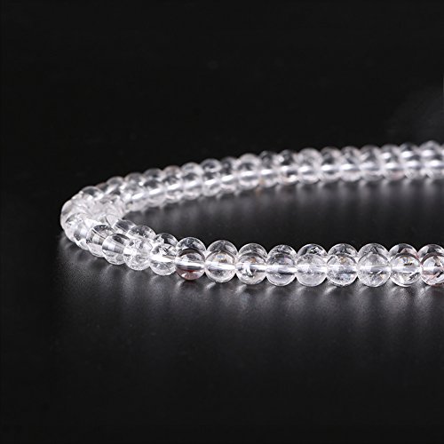 Mallofusa Clear Crystal Stone Natural Gemstone Round Loose Beads for Necklace Bracelets Jewelry Making (6mm)