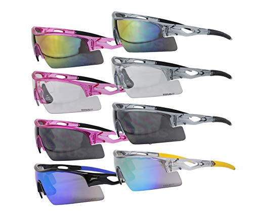 Titus G20 All Sport Safety Glasses Shooting Eyewear Motorcycle Protection ANSI Z87+ Compliant (Without Pouch, Pink Frame - Clear Lens) - Thumbnail 4