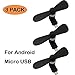 Mini Phone Fan Compatible with Android Micro USB Compatible with Samsung Galaxy S7 Edge/S7/S6, Kindle, HTC, LG, Sony, Xbox One, PS4,Echo Dot & More 【3 PCS】Black