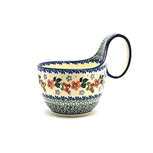 Polish Pottery Loop Handle Bowl – Cherry Blossom