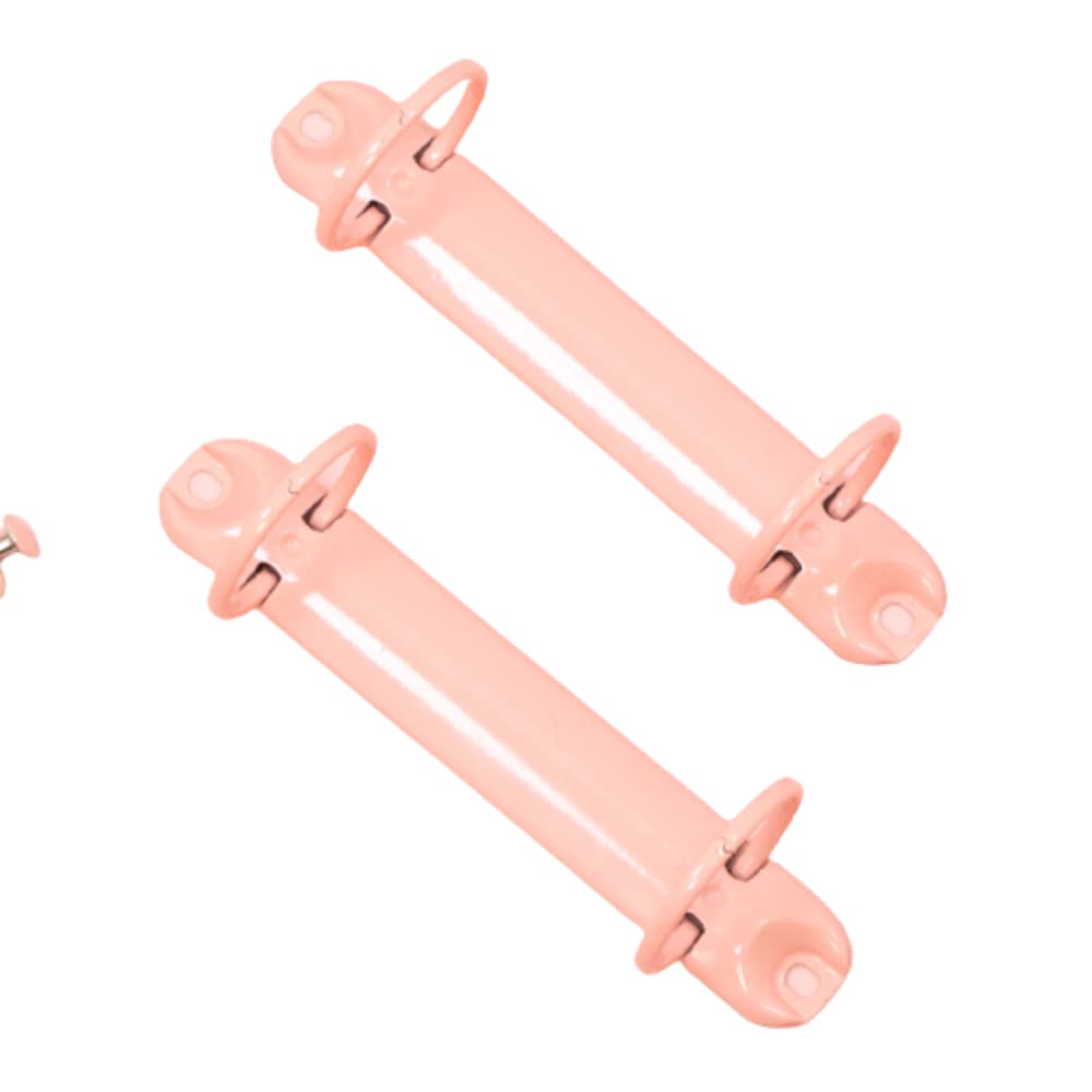 Craftelier - Kit of 2 Mechanisms for 2 Ring Binders | Size Approx. 12.2 cm (4.80") - Ring Diameter 3.17 cm (1.25") - Distance Between Rings 8 cm (4") | Includes 4 Fixing Brads | Baby Gold Colour