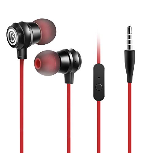 Earbud Headphones, Wired in-Ear Earbuds Headphones Noise Isolation Headsets Heavy Bass Earphones with Microphone Compatible with Most Smartphones All 3.5mm Devices
